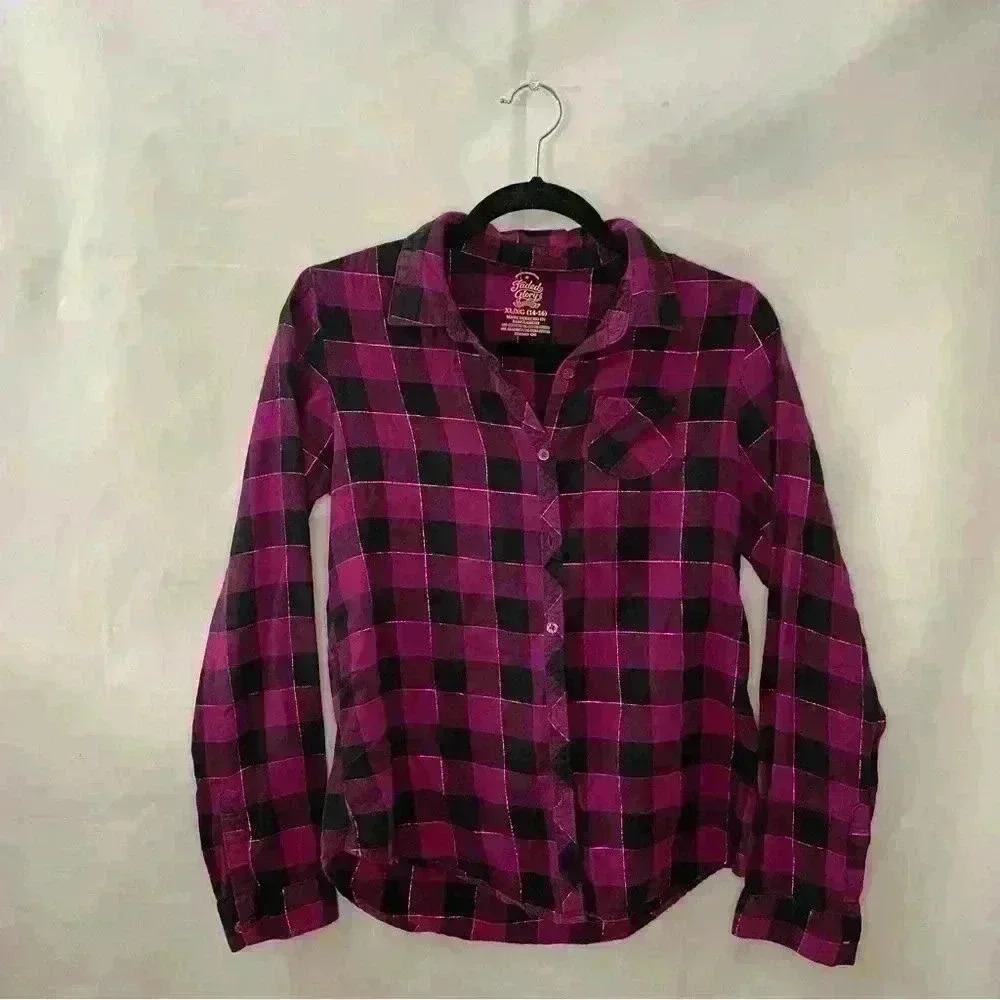 Black & Purple Plaid Top